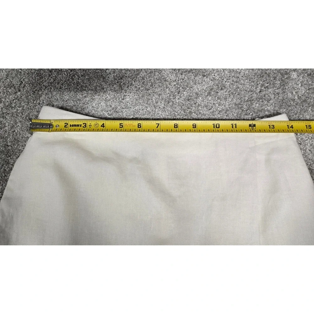 Rae Mode Linen Blend Wrap Front Skort White Women's Size M